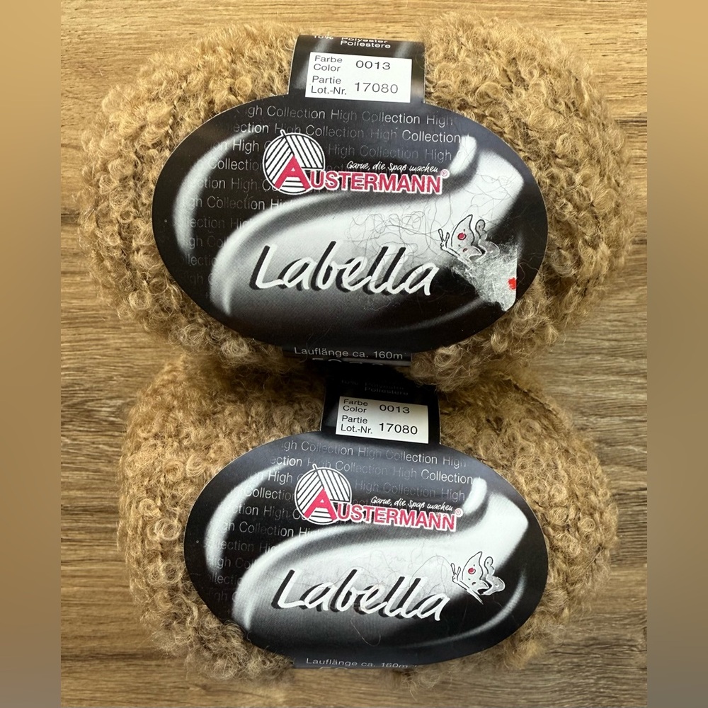 AUSTERMANN Labella 2 Virgin Wool Skeins Yarn Made in Germany Color 0013 Tan NEW